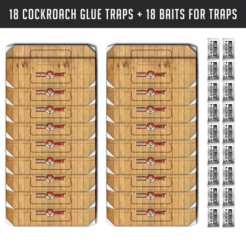 Roach Traps Indoor Sticky (18 Pack) - Glue Traps for