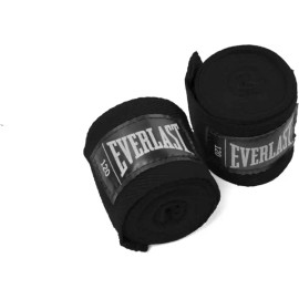 Everlast 에버라스트 코어 핸드랩 120인치 - 장갑 손목 및 너클 지지용 복싱 [Black] Everlast Core Hand Wraps 120 Inch - Boxing Gloves Wrist and Knuckle Support [Black]