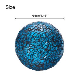 sourcing map 3Pcs Decorative Glass Balls 8cm Orbs Centerpiece Balls Mosaic Glass Ball Sphere for Decor Bowls Vases Dining Table Party, Dark Blue