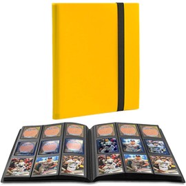 CTPOKO Trading Card Binder Holder, 9-Pocket Sports Card Album for TCG MTG, Football, Basketball, Hockey and Baseball Cards - 20 Pages, 360 Card Capacity - Yellow