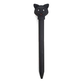 Kikkerland Cat LED Ballpoint Pen, Black (4421C)