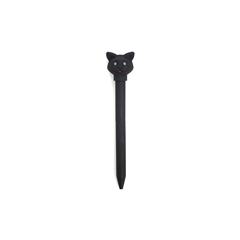 Kikkerland Cat LED Ballpoint Pen, Black (4421C)