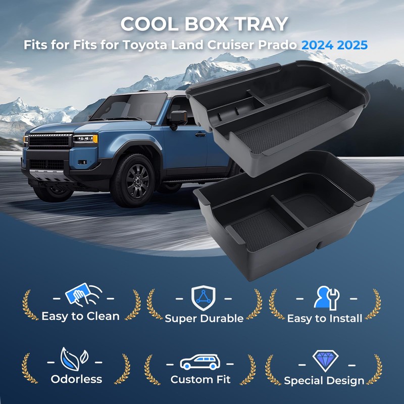 Double Layer Center Console Organizer for Toyota Land Cruiser Prado