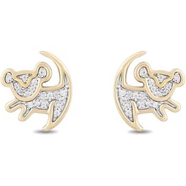 2.00Ct Round Cut Simulated Diamond Simba Stud Earrings 14K Yellow Gold Plated