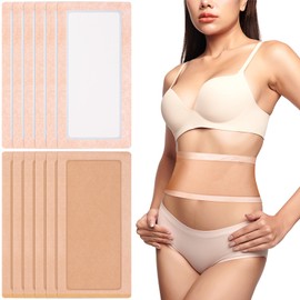 Geiserailie 24 Pcs Castor Oil Pack Wrap Kit Disposable Castor Oil Neck Patches Self Adhesive Pads for Belly Waist Stomach Knee Back Arm, Portable, Anti Massage Oil Leak, No Wash (7.9x15.7'')