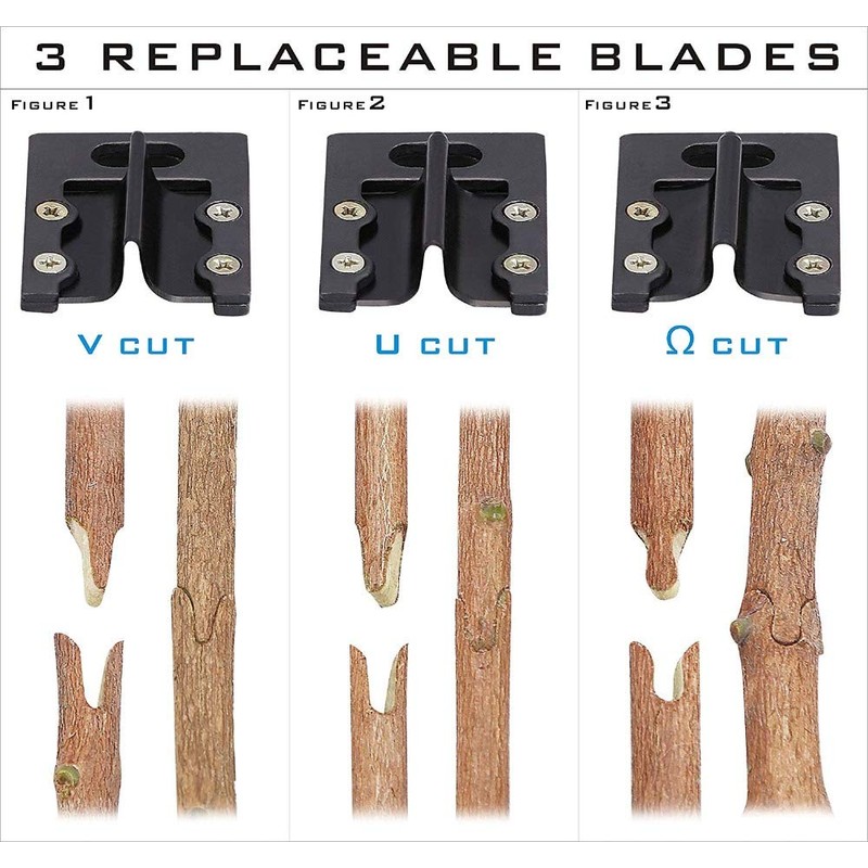 Garden Graft Tool, 4EVERHOPE Pfropfschere mit 2 zusätzlichen Klingen und