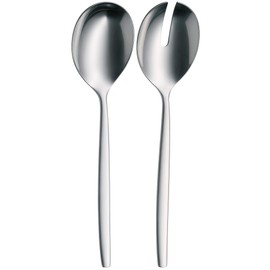WMF Atria Salatbesteck Edelstahl 23,7 cm, Salatgabel, Servierlöffel, Cromargan Edelstahl poliert, spülmaschinenfest
