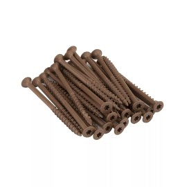 Nuvo Deck Screws Jar #8 X 3" 250 Count Brown Round Alloy Steel Iron Exterior Finish