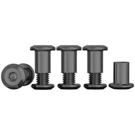 Drenky 10 Sets Connection Screws M4, Belt Buckle Binding Bolts 304 Stainless Steel Screw Post M4 X 10mm Furniture Bolts Sleeve Nuts for Bed, Door, Table, Chair, Worktop, Cabinet, Black Oxide