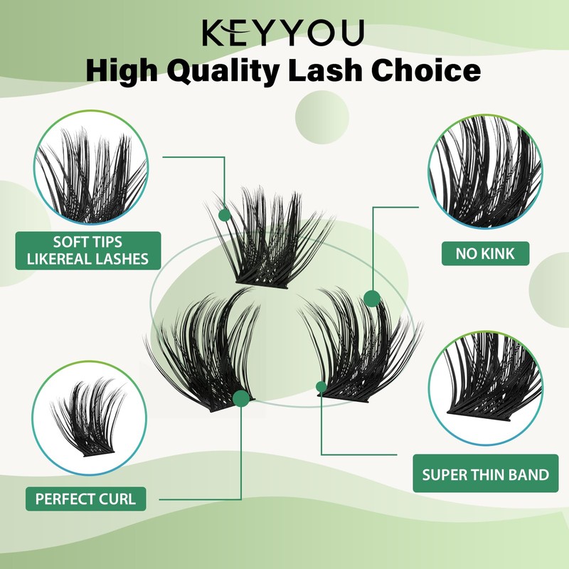 Lash Clusters 96pcs Individual Lashes Y22 D Curl 14mm Eyelash