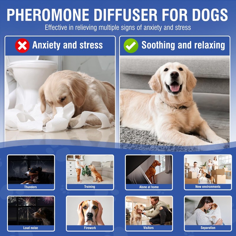 LKBHGF Dog Pheromone Calming Diffuser (Plug in+ 3 Pack 48ml