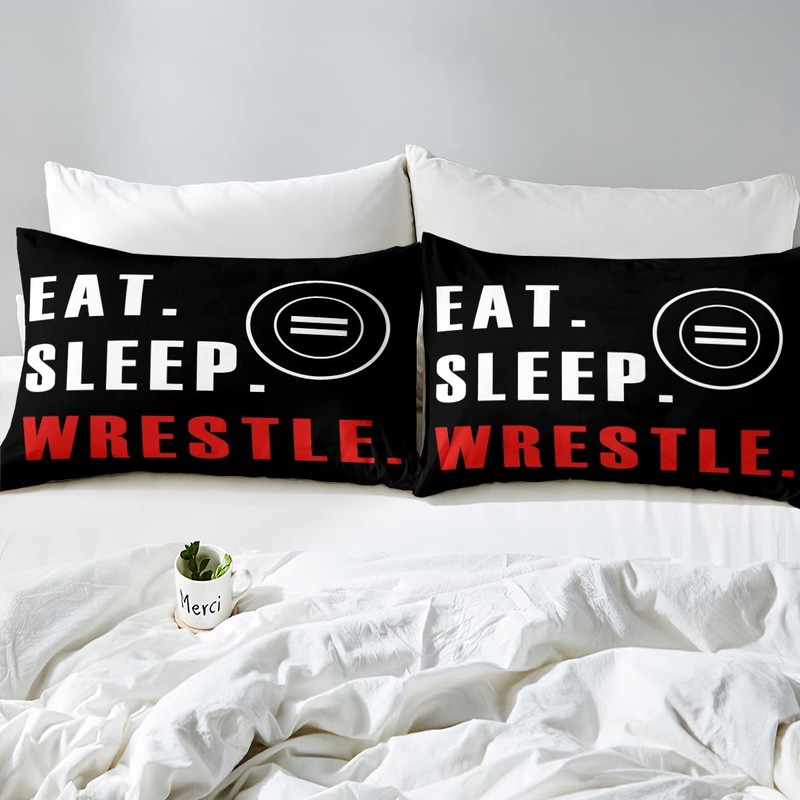 Wrestle Bed Sheet Set Sports Theme Sheets Set Queen Size