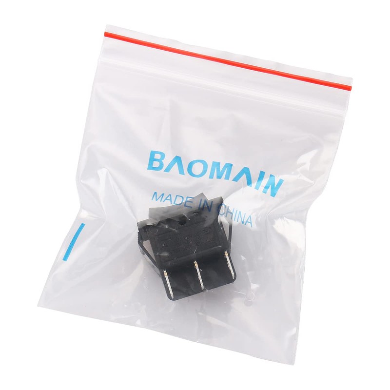 Baomain 1-Pack Momentary Rocker Switch, KCD2-223 (ON)/Off/(ON) DPDT 6-Pin 16A