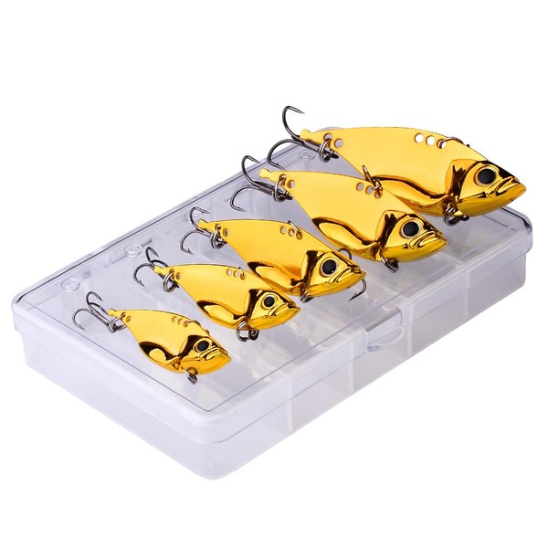 5 Sets of Colorful Spoon shaped Metal Sinking Lure Kits