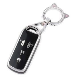 [ZANEKO] N-BOX Key Case Compatible with Honda N-BOX N-ONE N-WGN N-WGN Smart Key Case NBOX Custom N-VAN JF1 JF2 JF3 JF4 Key Cover (Cute Cat Ears, Black)