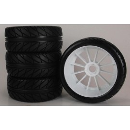 Unbranded 4pcs RC 1/8 Buggy Car Tires Glued Hex 17mm Thread WSK