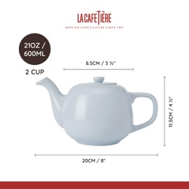 La Cafetière Classic Teapot in Sky Blue Colour, Traditional Tea Pot with Comfortable Handle and No Mess Drip Proof Spout Serves 2 Cups Suitable for Tea Bags, Easy to Clean Dishwasher Safe, 650ml