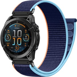 Upeak 22 mm QuickFit Bracelet Compatible with Garmin Fenix 7 Wristband/7 Pro/6 Pro Bracelet/6/Fenix 8 47 mm/5/5 Plus, Nylon Sports Armband without Tools for Garmin Epix Gen 2/Forerunner 965/Garmin