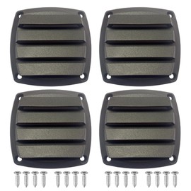 LEQMG Marine Boat Square Air Vent,Black Louver Ventilation Grille,Free Stainless Steel Screws(4 Pcs)