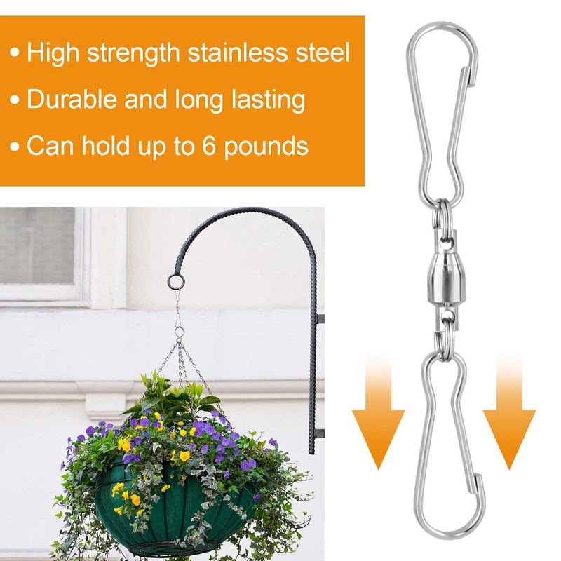 KUUQA 12 Pack Spinning Dual Clip Swivel Hooks for Wind