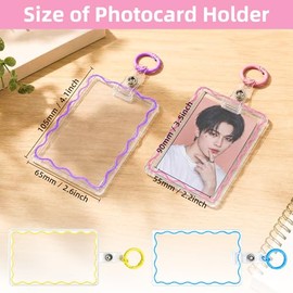 4 soportes para tarjetas fotográficas Kpop de acrílico, para tarjetas de identificación de autobús, carcasa dura, fundas protectoras para fotos (amari