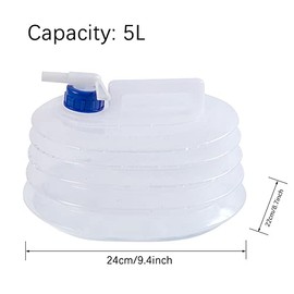 Hsthe Sea Foldable Water Container, BPA-Free Camping Water Container with Tap, Water Carrier Camping, Portable and Foldable Water Bucket for Outdoor Picnic Party BBQ Fishing, 5L