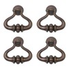 Oedema 4 Pcs Vintage Drop Ring Knobs Pulls Handles Bronze