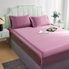 DuShow Satin Fitted Sheet King,Pink Silky Deep Pocket Fitted Sheet,Soft