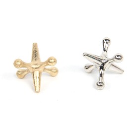 Retro Metal Jacks and Game Jacks Mrisata 2 Sets Retro Metal Jacks and Ball Game with 2 Bouncy Balls Classic Game of Jacks for Party Favor Game Prizes for Kids and Adults