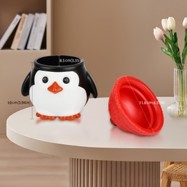 YXDGSG Penguin Statue Candy Jar, Resin Dish Figurines, Cute Funny Bowl With Lids, Gifts for Office Desk Home Table Decor, Storage Containers (Small)