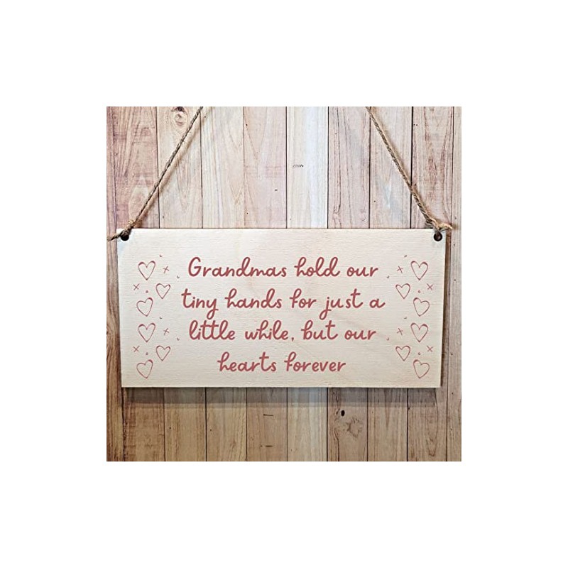Second Ave Grandma's Hold Our Hearts Forever Wooden Hanging Gift