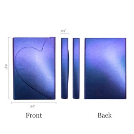 Navkejon Pearly Lustre PU Hardcover Journal, Magnetic Heart Flap Reflective Leather Notebook Love Diary 8mm Lined Pages with Bookmarks, 5.8'' x 8.5''