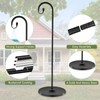 34-63" Adjustable Shepherd Hook Stand with Round Base Stand for