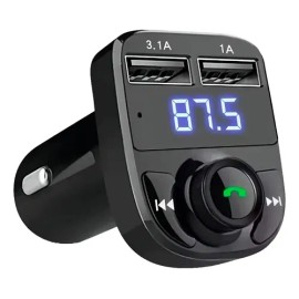 Transmisor FM Bluetooth Yixoo para Auto con Manos Libres y 2 Puertos USB                                                                              