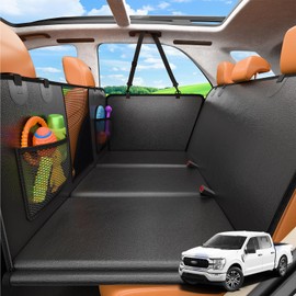 URPOWER 2026 Upgraded Back Seat Extender for Dogs - Large Hard Bottom Dog Car Seat Cover Holds 550lbs, Waterproof Dog Hammock Pet Bed with High-Density Foam Non-Slip Backseat Protector