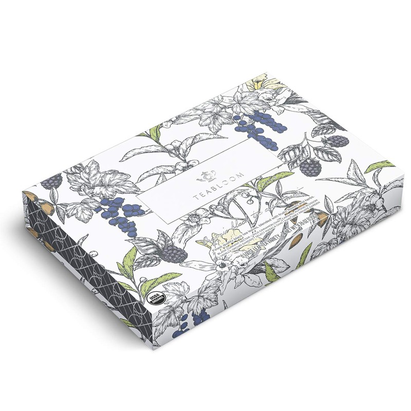 Teabloom Organic Black Forest Pyramid Tea Presentation Box, 12 Assorted