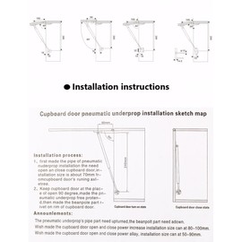 CJQZP 4 Pcs 14lb/60N Hydraulic Door Lift – Heavy-Duty Lift Top Hinges with Gas Struts for Cabinets, Hydraulic Cabinet Door Lift for Wooden Boxes & Upward-Opening Doors (60N)