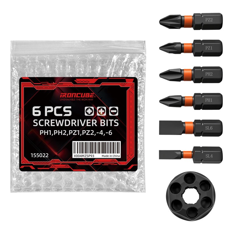 IRONCUBE 6 Pcs Bits Set, Mutli Screwdriver Bits for Interchangeable