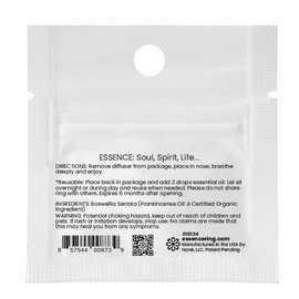 Essence Nasal Diffuser | Essential Oil Ring | Silicone Nose Inhaler (Frankincense)