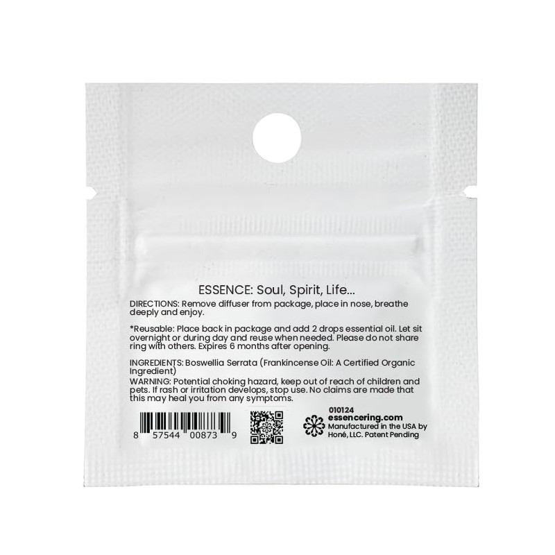 Essence Nasal Diffuser | Essential Oil Ring | Silicone Nose