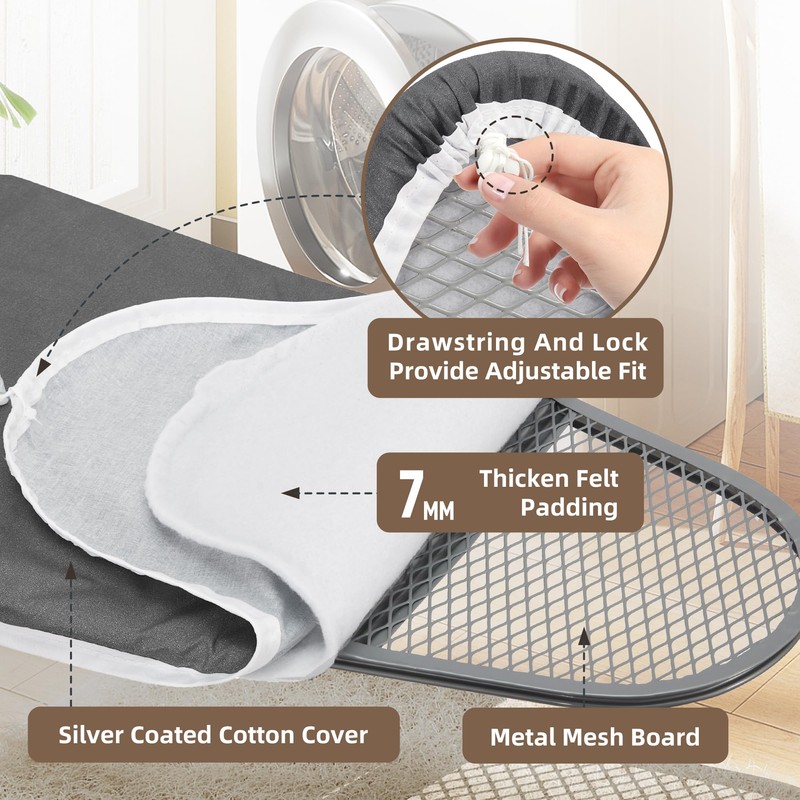 STO STO Ironing Board 48" x 15" with Iron Holder,