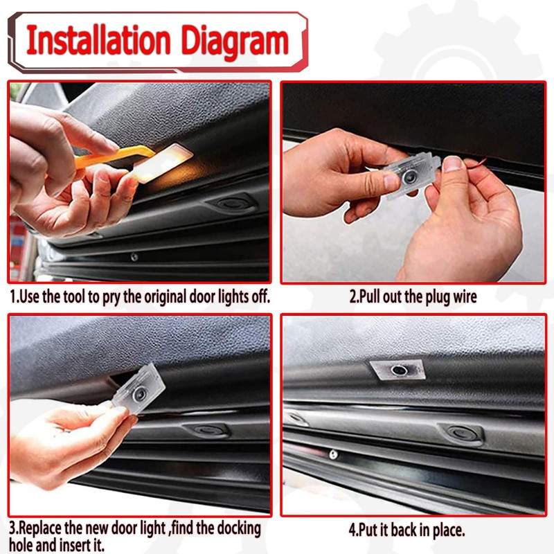 2pcs Never Fade Car LED Door Logo Compatible for 300