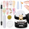White Solid Builder Gel for Nails, Sculpting Gel Non-sticky Hand