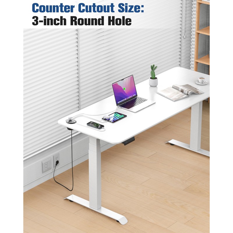 Jgstkcity 65W USB-C Hidden Desktop Power Grommet: 1 AC Outlet,8