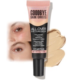 Under Eye Concealer, Color Corrector for Dark Circles, 【Full Coverage & Brightening】【Waterproof & Long Lasting】【Lightweight】Natural Matte Finish Concealer for Women, 02 Light Nude