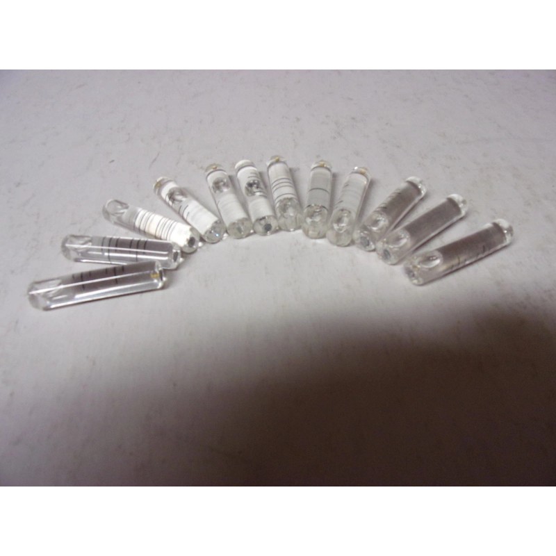 Starrett 12- New Replacement Level Vials. .350 x 1.560". 12-PK