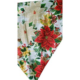 Christmas Poinsettia Over the Collar Dog Bandana That Slips onto Their Existing Collar Size (Medium)