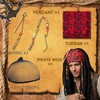 AQEWK Pirate Captain Dreadlock Wig Set - Pirate Wig for