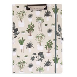 Steel Mill & Co Cute Clipboard Folio with Refillable Lined Notepad and Interior Storage Pocket, Padfolio for Work (Sage Plants)