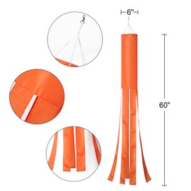stidsds Solid Orange Flag Windsocks Plain Orange Color Flags Wind Socks Heavy Duty Hanging Garden Yard Outdoor Decoration 60 Inch(2 Pack)